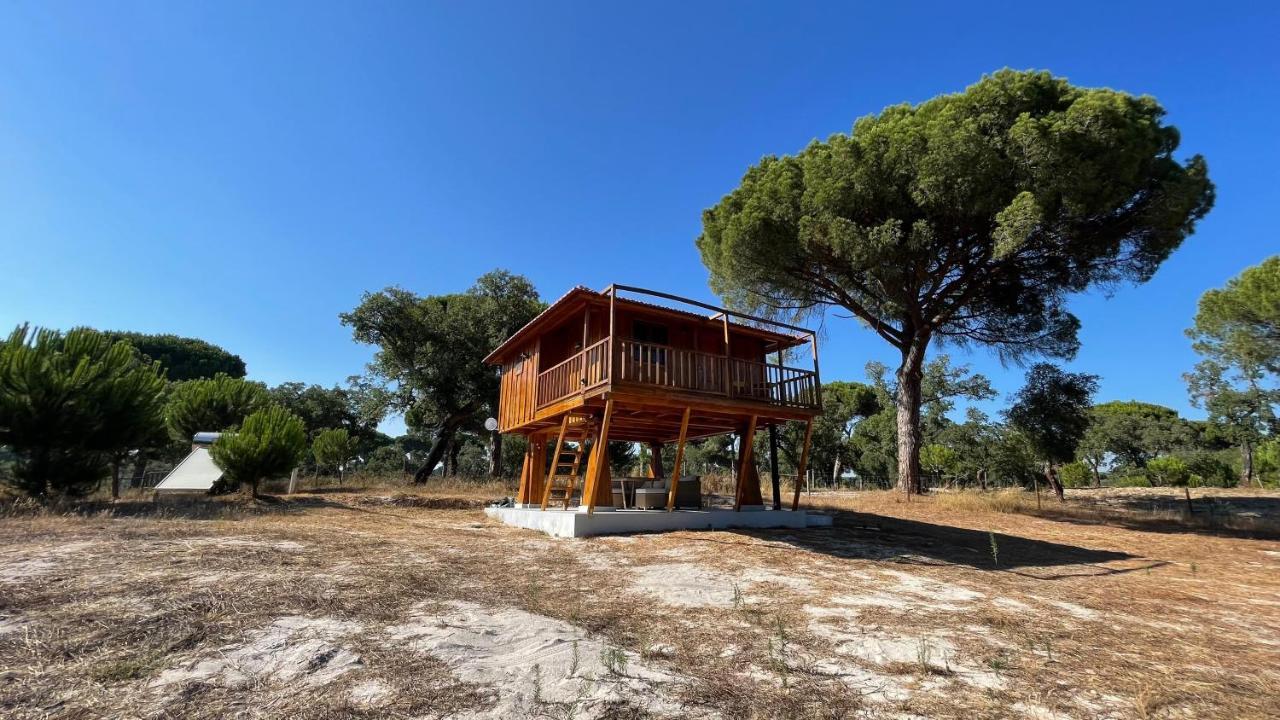 Suspended Wooden House - Monte Da Cortica Villa Águas de Moura Exteriör bild
